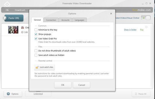 Freemake-video-downloader: options