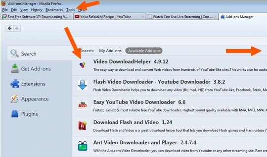 Installing Video Download Helper - Firefox add-on