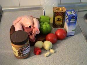 Chicken in groundnut/peanut sauce: ingredients