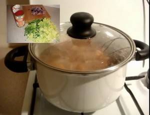 Cooking beans while chopping vegetables