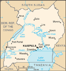 Is the Uganda government now advocating for fewer children? Uganda map