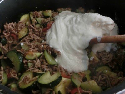 Creamy Zucchini and Minced Meat Sauce